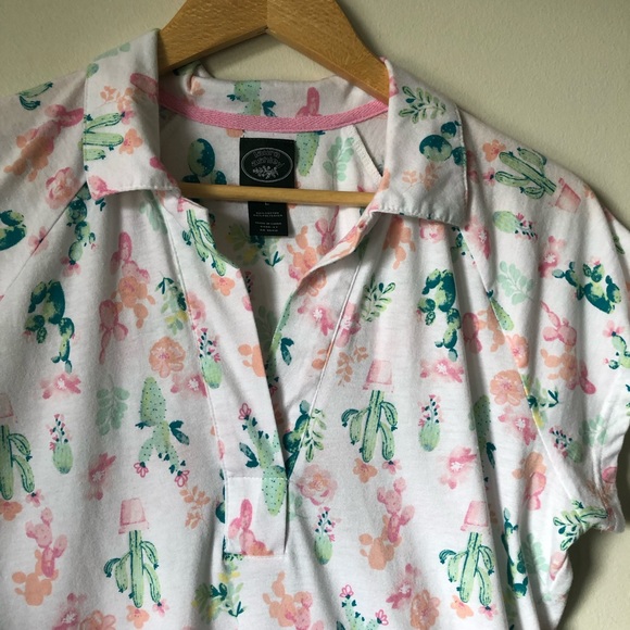 Laura Ashley cactus print nightshirt - size Large - Picture 6 of 16